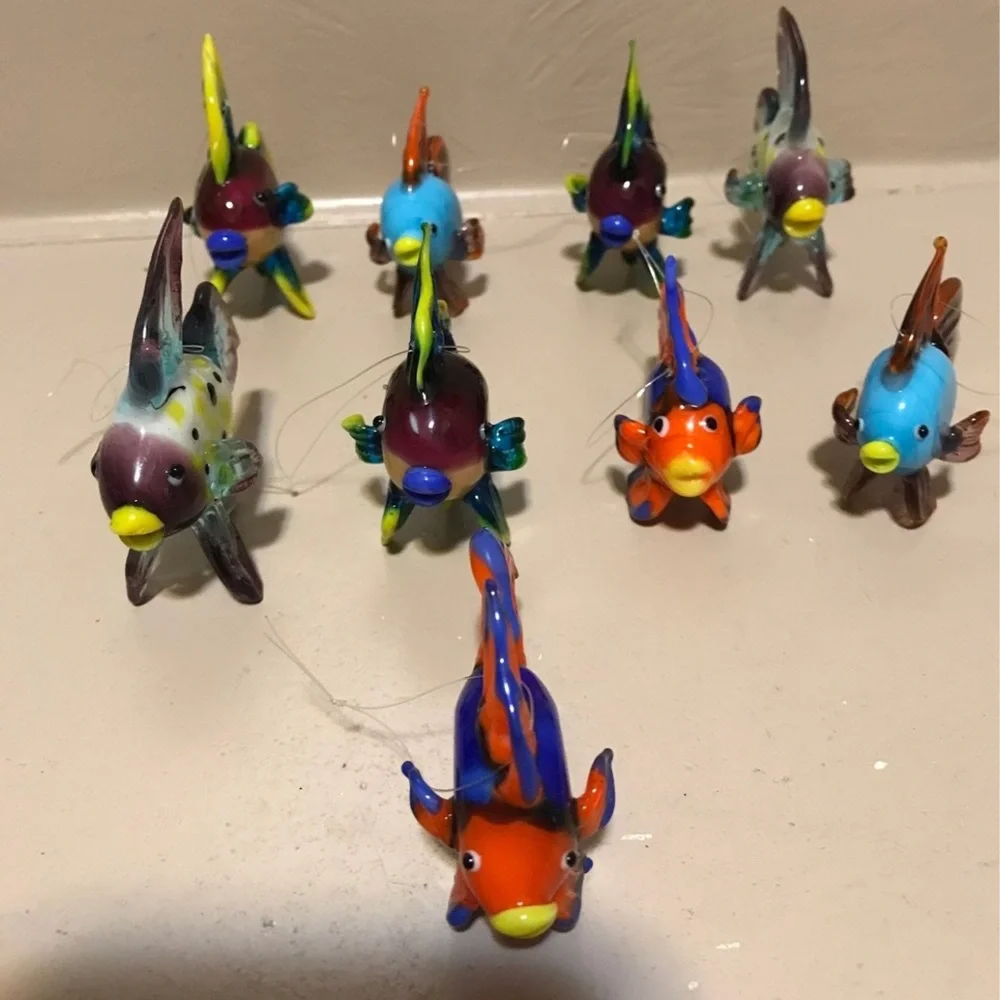 Lot of hand blown glass Beta Fishes